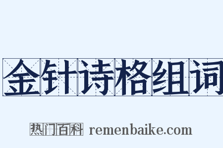金针诗格组词是什么意思的图片